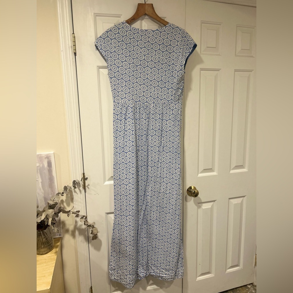 GAP Light Blue Geometric Maxi Dress